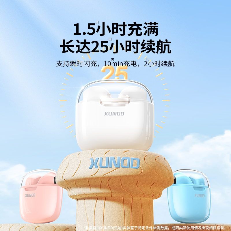 讯迪蓝牙耳机真无线2023年新款男女生款超长续航音质超好适用华为苹果小米