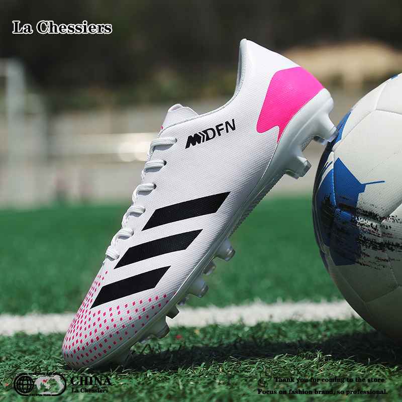 La Chessiers户外足球鞋碎钉tf男女儿童小学生青少年成人ag长钉防滑训练鞋情侣鞋大码 宝蓝【长钉】 35码