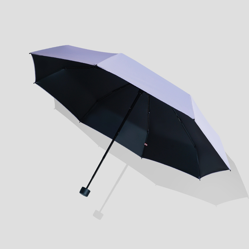 红叶五折纯色伞 便携超轻口袋伞黑胶涂层防晒遮阳伞晴雨两用伞 8骨纯色伞 颜色随机-3567高清大图