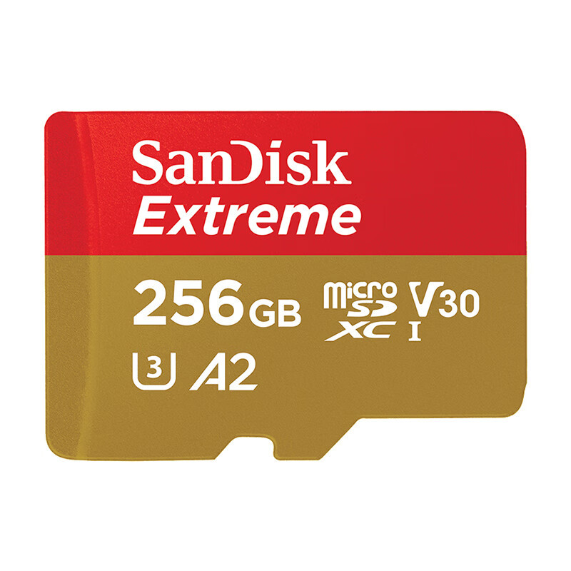 闪迪(SanDisk)V30 TF(MicroSD)内存卡 256GB-4K金卡A2 U3行车记录仪 运动相机无人机