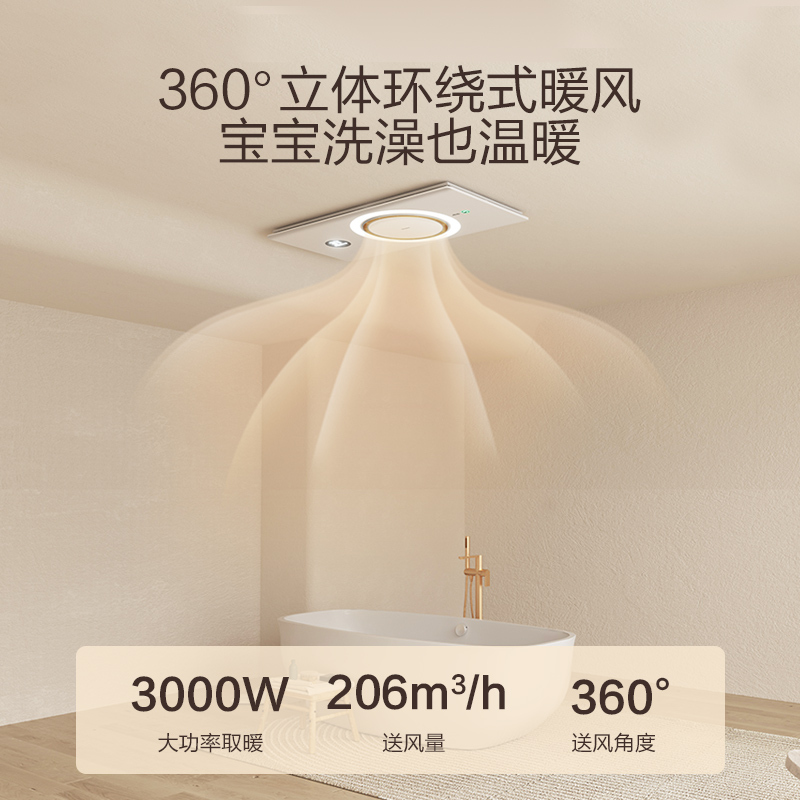 海尔风暖浴霸C360照明排气扇一体浴室卫生间取暖智能环形浴霸