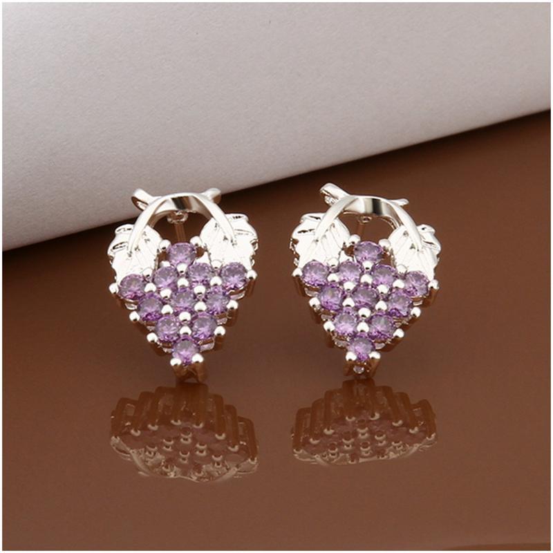 E040 Women silver plated earring 镀925纯银耳环女甜美个性耳钉