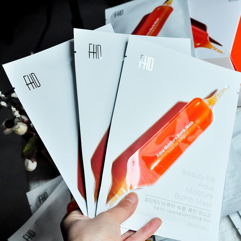 10片装花印韩国fhd血橙面膜救急补水保湿睡眠修护舒缓收缩毛孔10片