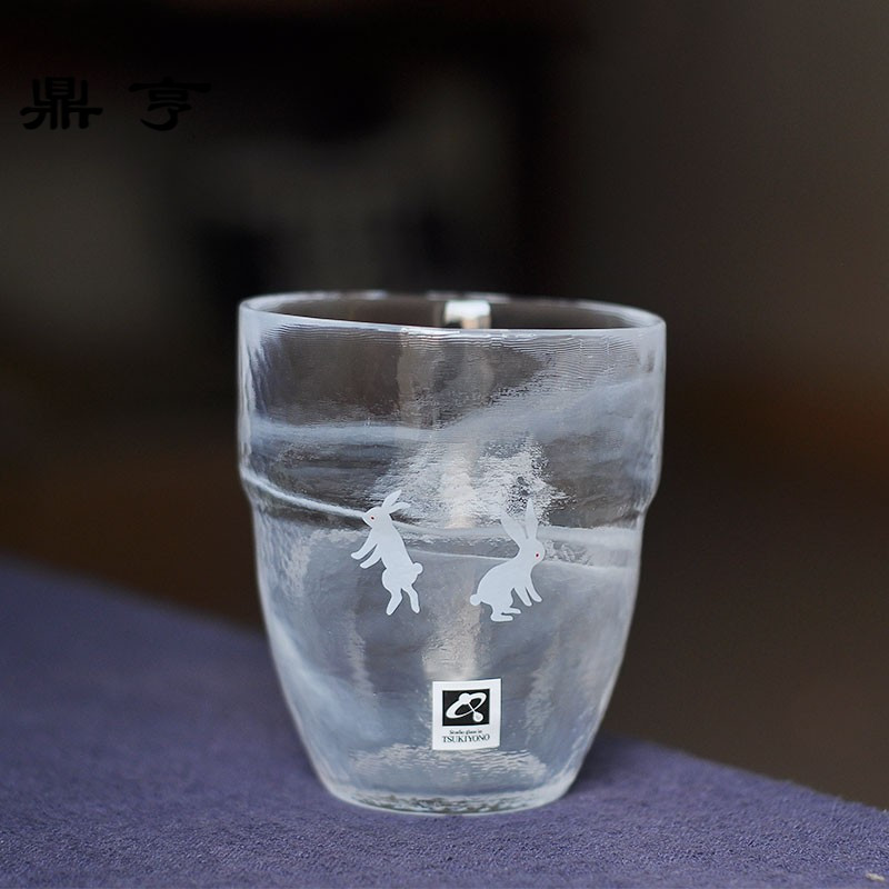 鼎亨波纹动物手工日本玻璃杯杯可爱果汁杯茶杯酒杯