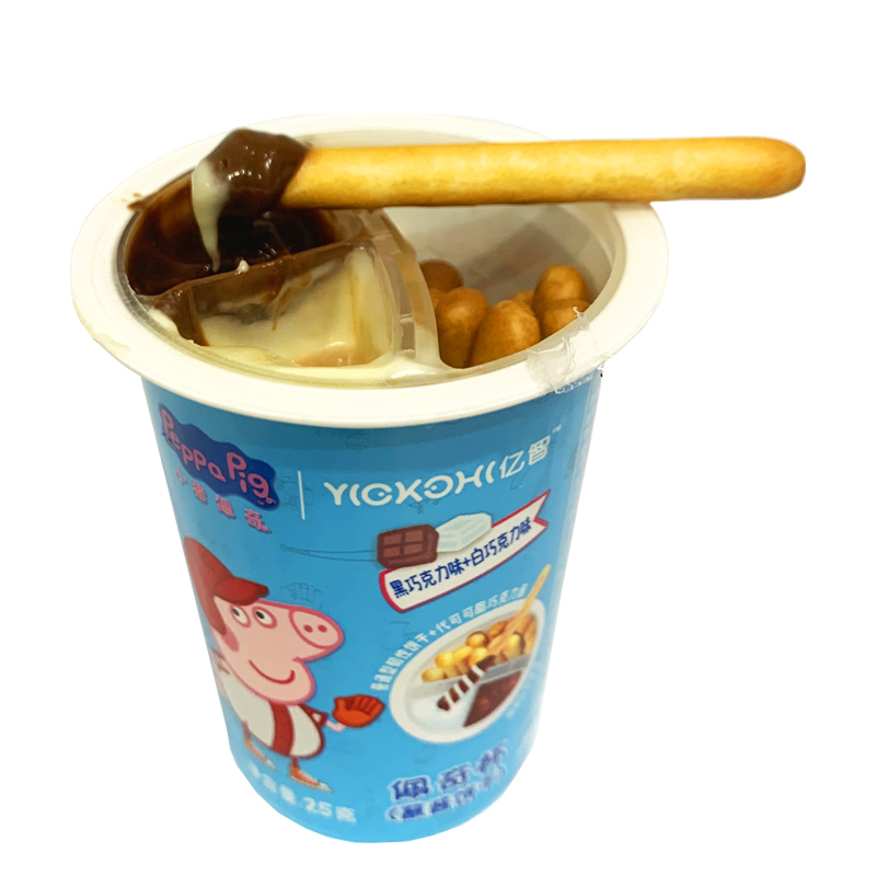 小猪佩奇PeppaPig蘸酱杯黑巧克力+白巧克力 25克 双重美味儿童零食辅食