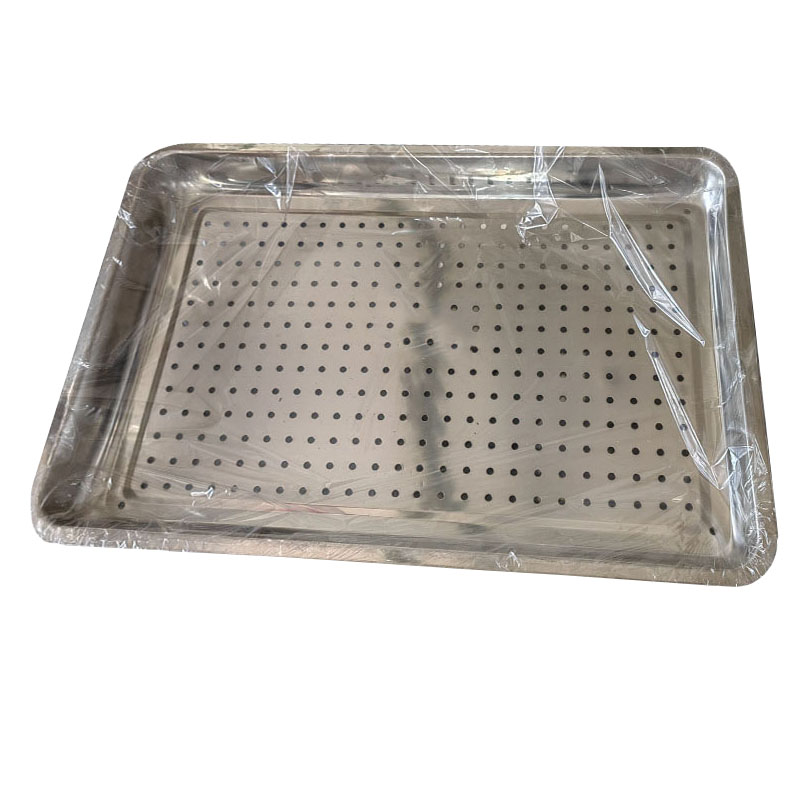 炯毅 不锈钢长方形托盘茶盘带孔蒸盘 商用蒸饭盘菜盘鱼盘饺子盘烧烤盘 不锈钢冲孔方盘 60cm*40cm个