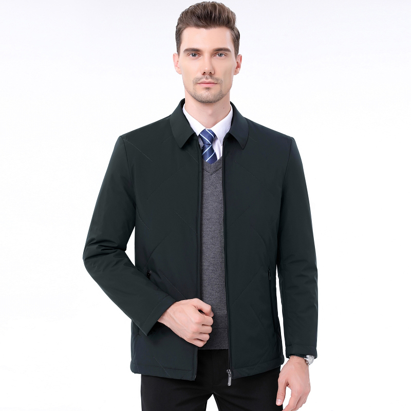 免费试穿 送运费险2024春秋新款棉衣外套加厚棉袄男装中年爸爸装翻领夹棉夹克外套冬高端外套正品官方旗舰店高清大图