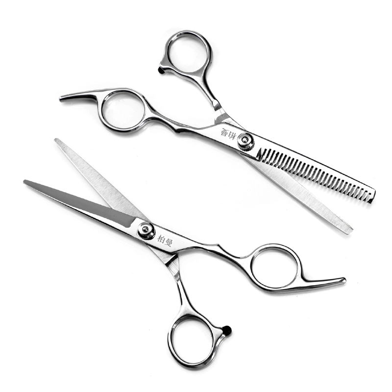 柏曼白色平剪刀牙剪刀美发剪刀理发剪刀剪发刀平剪刀打薄剪碎发剪刀