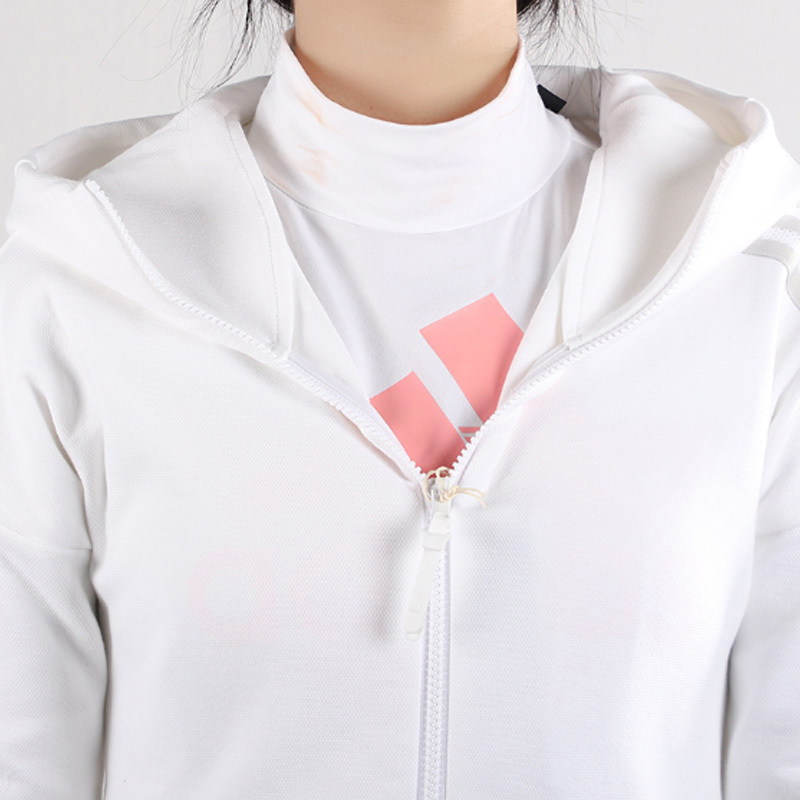 阿迪达斯Adidas夹克女2020新款运动服连帽外套保暖开衫FL1960