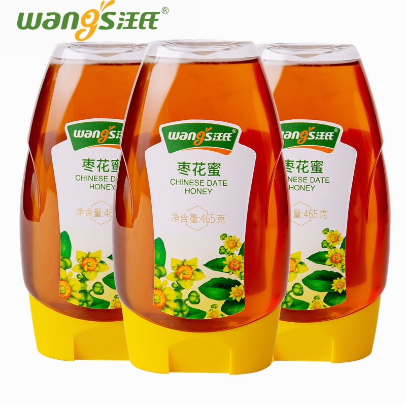 汪氏蜂蜜 枣花蜜红枣蜜465g*3瓶组合装蜂蜜高清大图