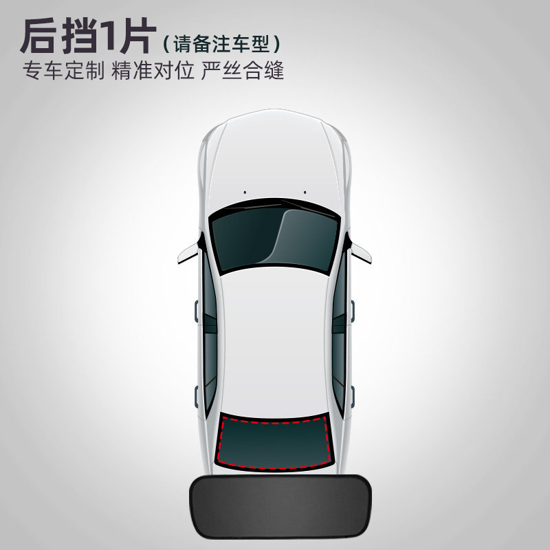 汽车遮阳帘磁吸窗帘防晒隔热防蚊虫网纱帘隐私纱窗车载遮光帘专用 [尾窗1片](请备注车型和年份)
