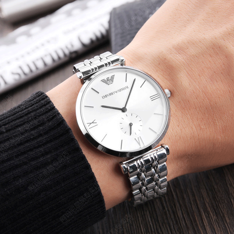 阿玛尼emporioarmani手表男士腕表商务时尚小表盘防水男士石英表ar