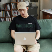 [1.5折价44元]唐狮夏款短袖男短袖T恤男士短袖T恤男前胸图案圆领短袖T恤