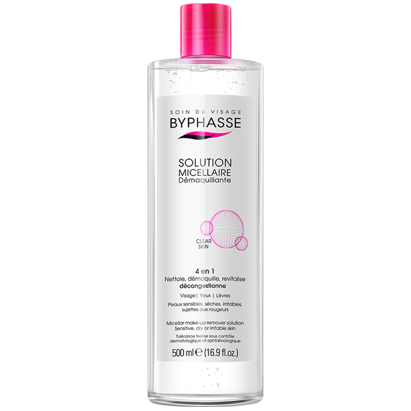 西班牙蓓昂斯(BYPHASSE)卸妆水500ml清洁卸妆液清洁眼唇卸妆液
