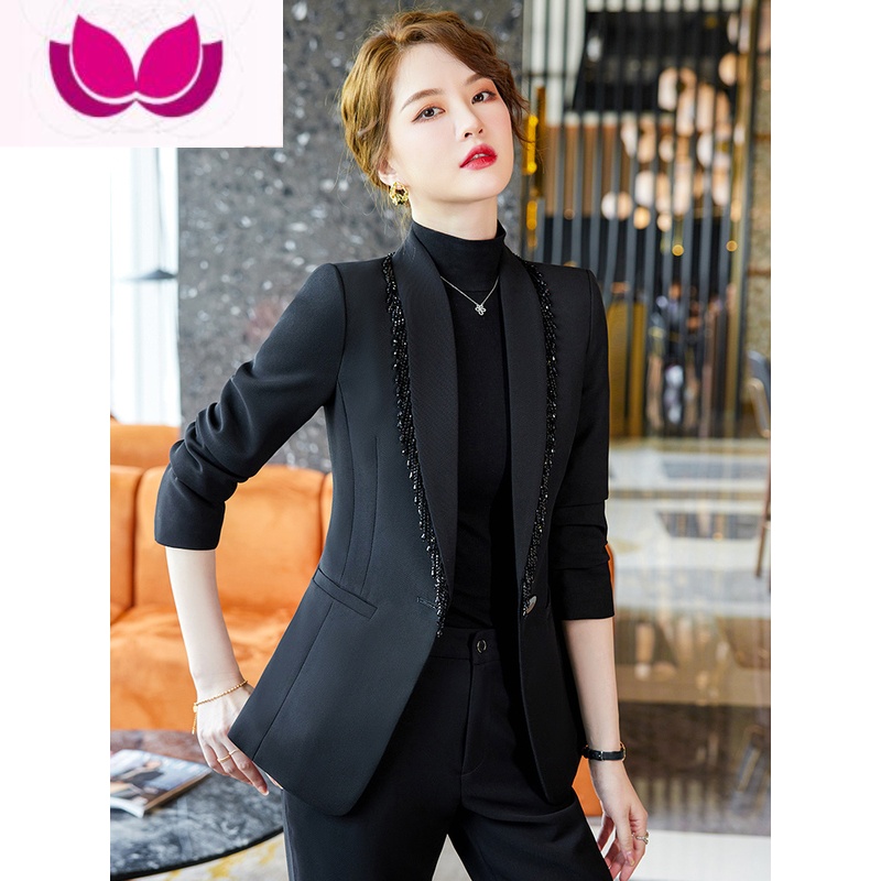七斓流苏小西装外套女2023新款修身气质女范时髦职业西服套装高清大图