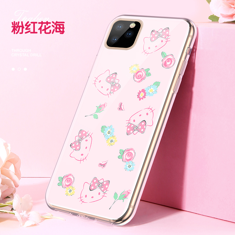 优加HelloKitty苹果11手机壳轻奢iPhone11promax保护套潮女可爱卡通11pro高档防摔全包新时尚硬壳