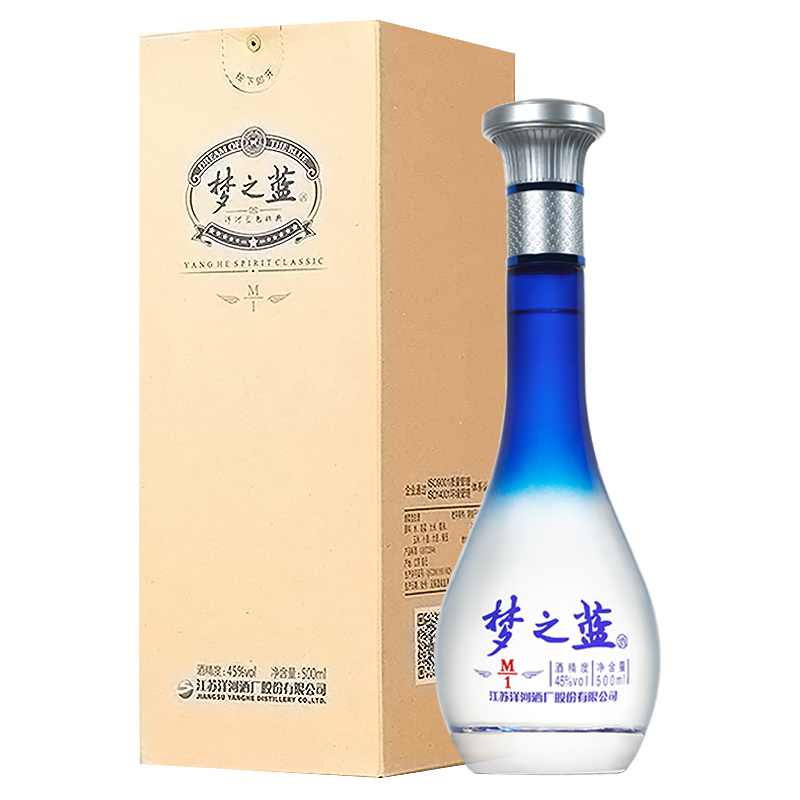 洋河(YangHe) 蓝色经典 梦之蓝M1 45度 500ml 单瓶装 浓香型白酒 口感绵柔(老包装)