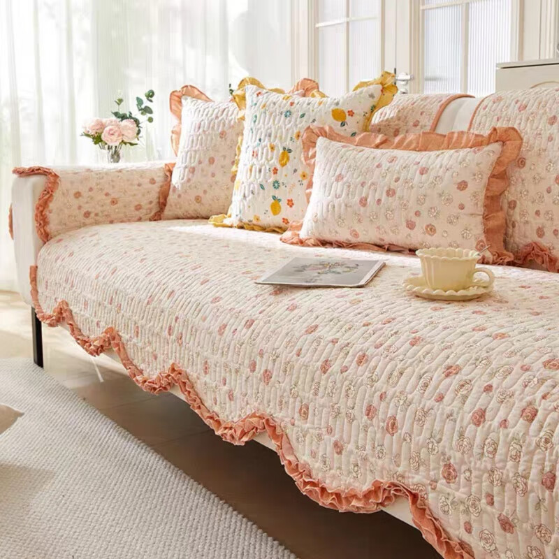 维诺亚小清新沙发垫碎花田园沙发套罩布艺三人沙发通用盖布巾四季款高清大图