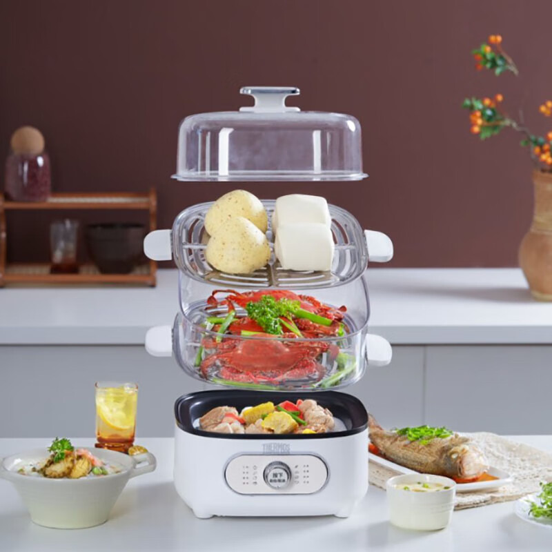 膳魔师 家用多功能0涂层电蒸锅 EHA-4483A-W