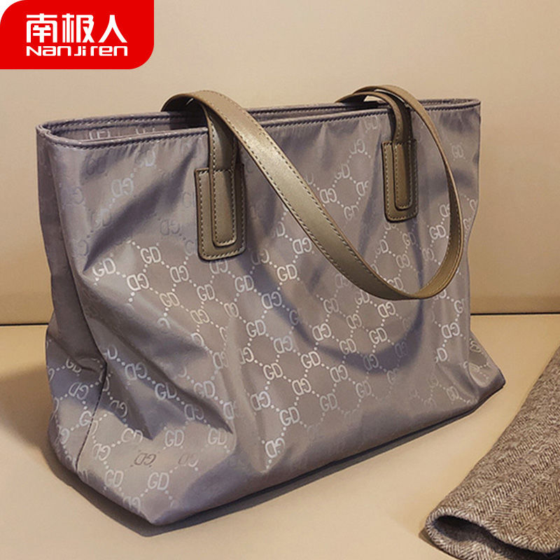 新款简约大容量牛津布单肩包托特包女包懒人便携手提包购物袋 【HMZ-950】卡其色