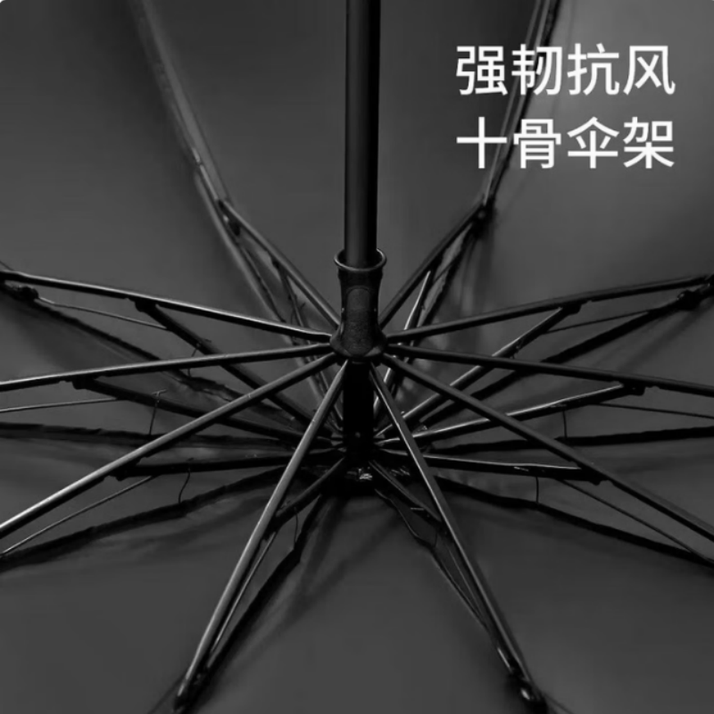 天堂双人晴雨伞三折太阳伞10k钢骨全钢加大加固伞抗风晴雨伞下105CM深邃蓝高清大图
