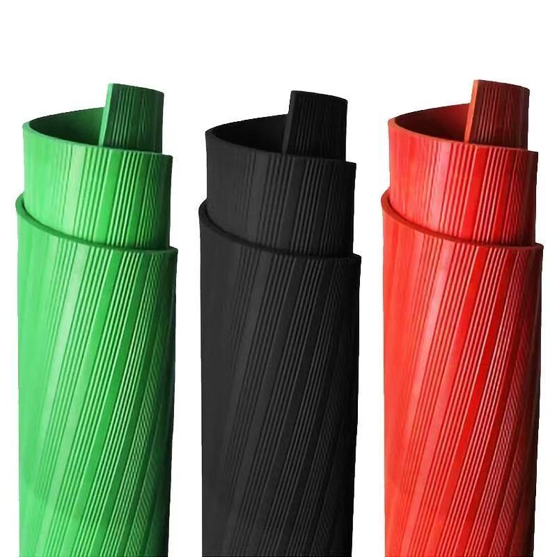 铁工邦 绝缘橡胶板条纹绝缘橡胶垫 1米*2.5米*10mm[黑色35kv]卷
