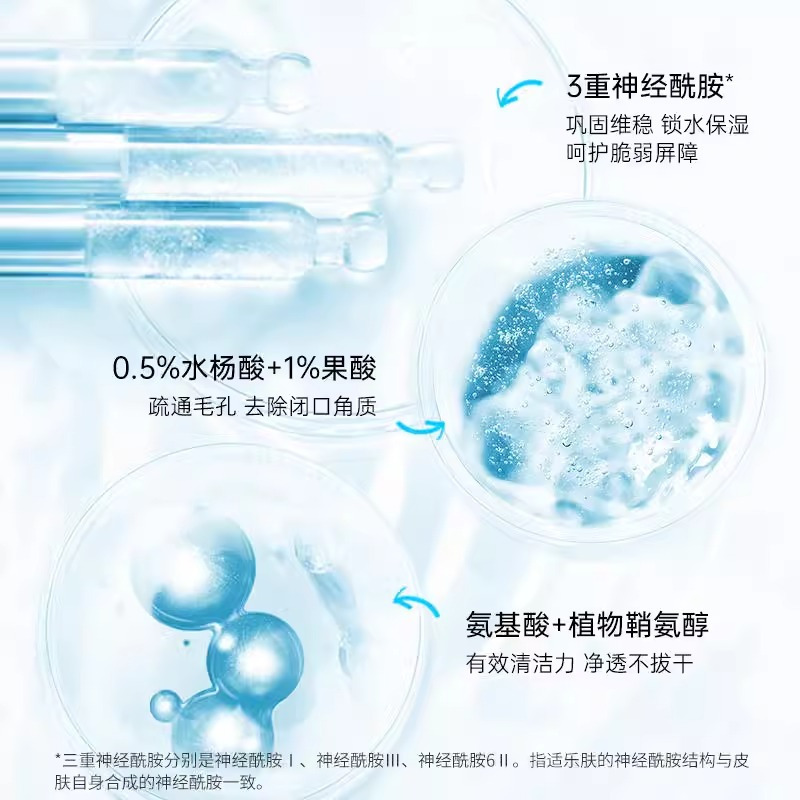 适乐肤水杨酸洗面奶236ml温和氨基酸深层清洁面乳控油净肤