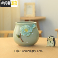 三维工匠韩式简约创意手工手绘捏花多肉花盆陶瓷花盆大小花盆 款01捏花 中_963