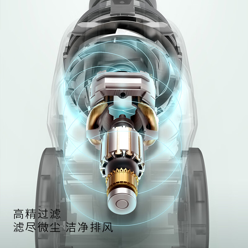美的(Midea)吸尘器手持推杆两用多刷头强力低噪大吸力4重过滤5米有线易清洁尘杯吸尘器SN7高清大图