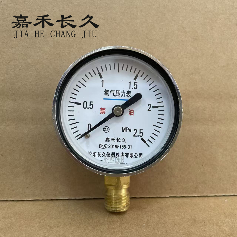 嘉禾长久 氧气压力表 YO60 0-2.5Mpa 块高清大图
