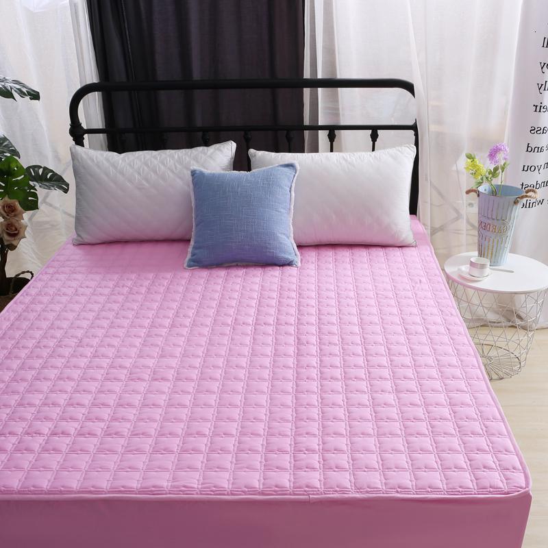 美帮汇全棉夹棉床笠单件榻榻米床垫罩加厚防尘罩套保护套防滑固定 全棉抗菌防螨夹棉床笠-四叶草（粉色） 120cmx200cm