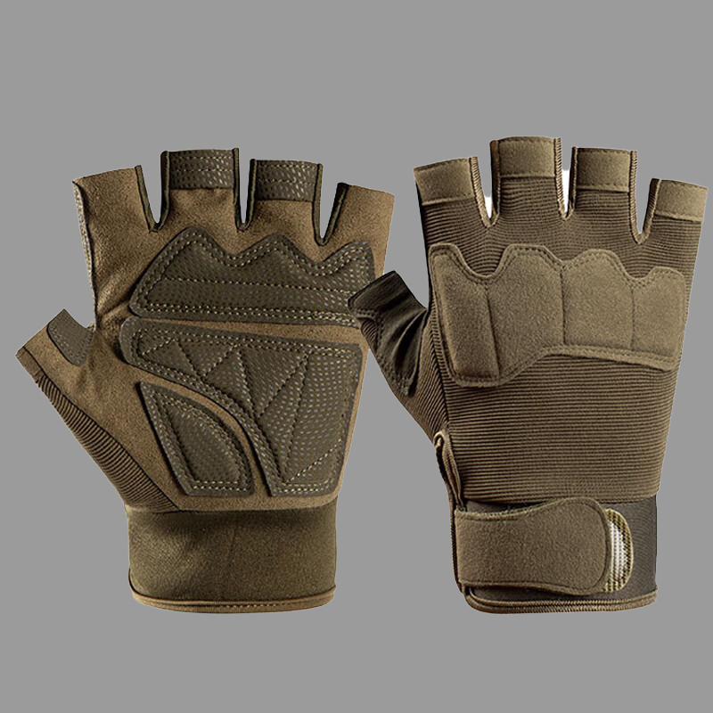 谋福 运动半指手套 春夏户外手套 深绿迷彩 L