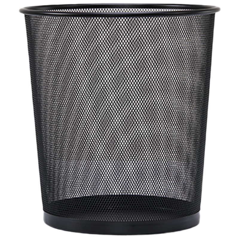 齐心 ZL0010 耐用铁网圆垃圾桶高清大图