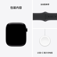 MX273CH/B Apple Watch S10 GPS 46 毫米亮黑色铝金属表壳 黑色运动型表带-M/L