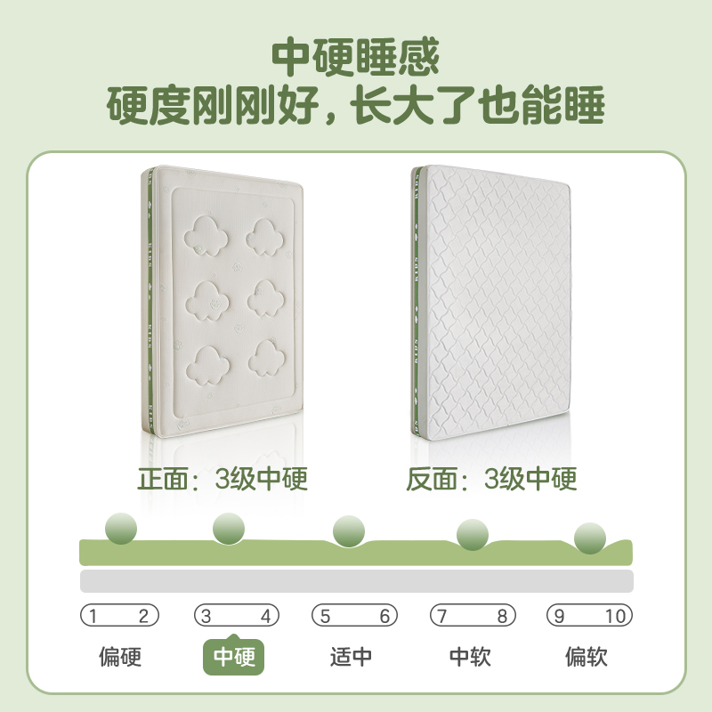 全友家居儿童床垫护脊护腰0胶水抑菌防螨小孩单人椰棕床垫高清大图