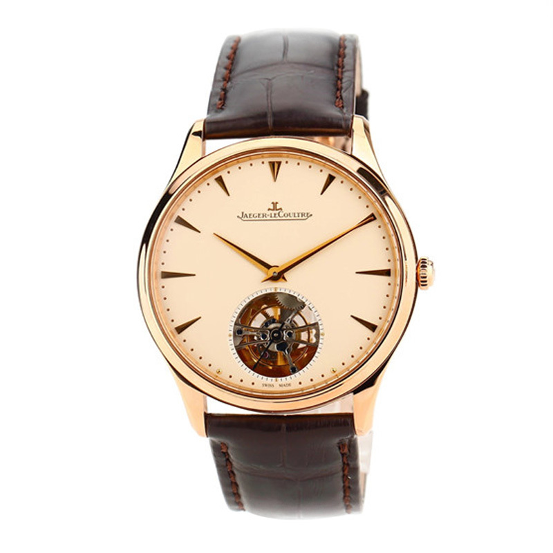 二手95新积家大师系列18k玫瑰金男表1322410自动机械陀飞轮40mm男士