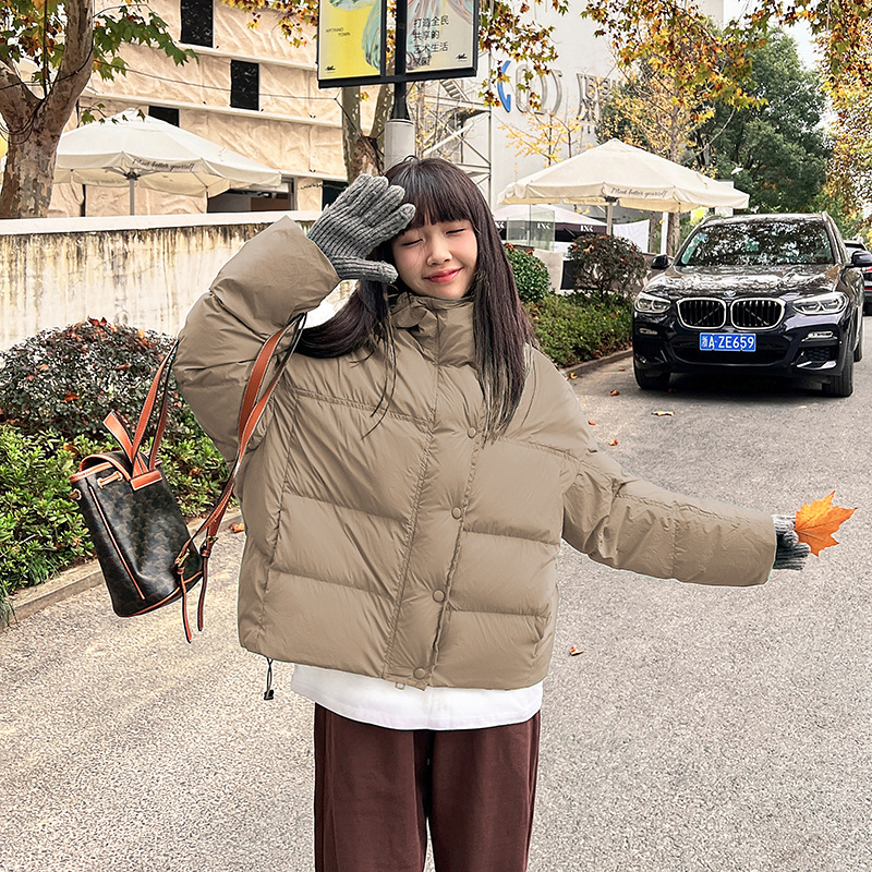 羽绒棉衣棉服女外套2023年秋冬季新款短款面包服港风学生胖MM棉袄_173351 卡其 L