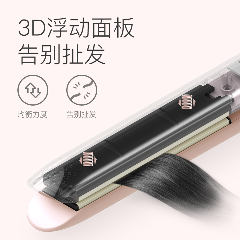 lena电夹板直发器卷发棒直卷两用刘海熨板女拉直板夹内扣不伤头发直发器LN-801茱萸粉