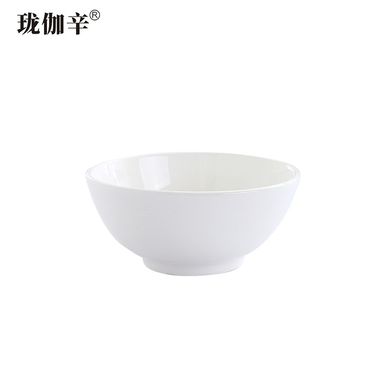珑伽辛 白色陶瓷碗饭碗 4.5英寸/个高清大图