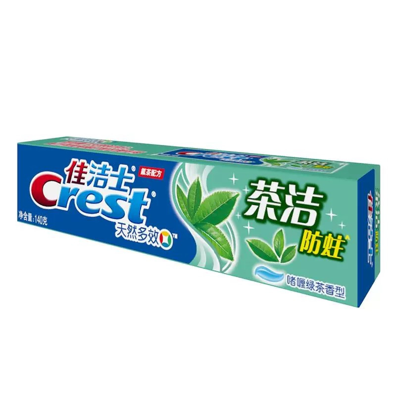 佳洁士(Crest)茶洁防蛀天然多效牙膏140g*3支