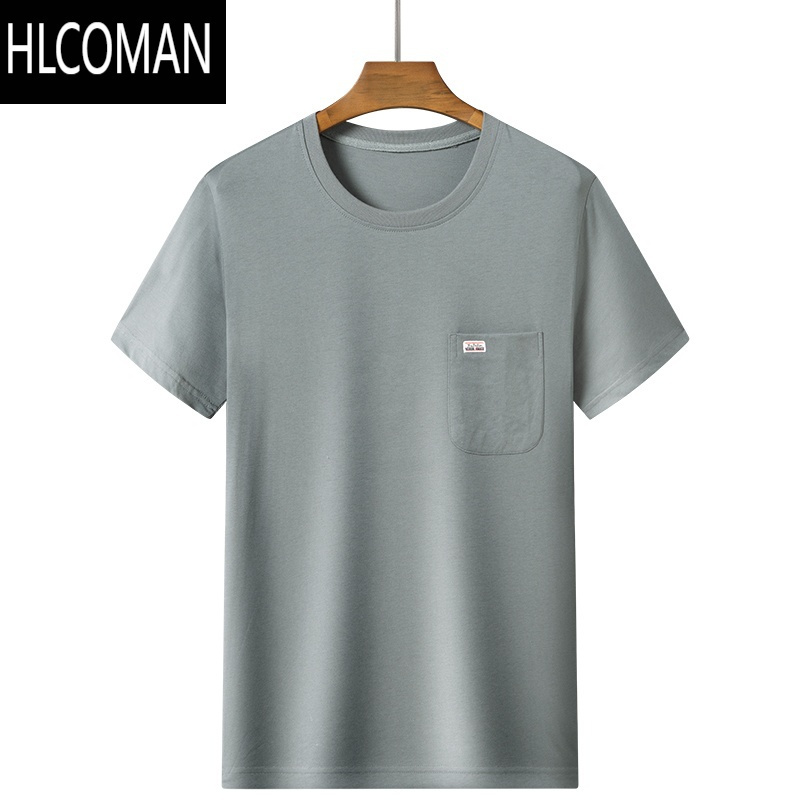 hlcoman中老年男士本命年红色圆领短袖t恤爸爸短袖中年人男夏装爷爷