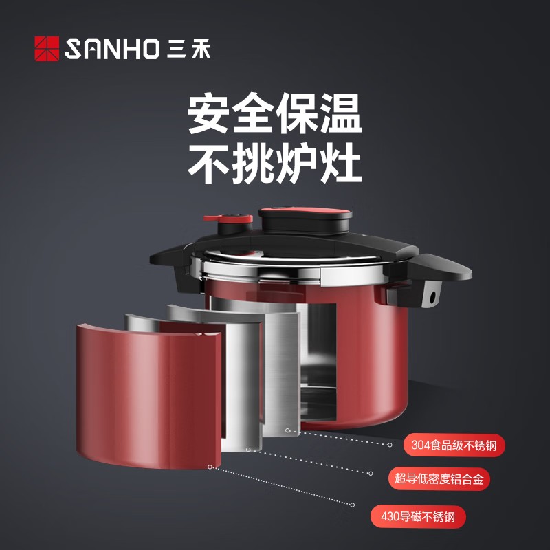 三禾火麒麟压力锅22cm YGB22F1高清大图