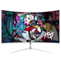 AOC 曲面23.6英寸显示器 1500R不闪屏VA广视角电竞游戏 台式电脑液晶屏幕 AOC显示器 C24V1H/WS (白色）