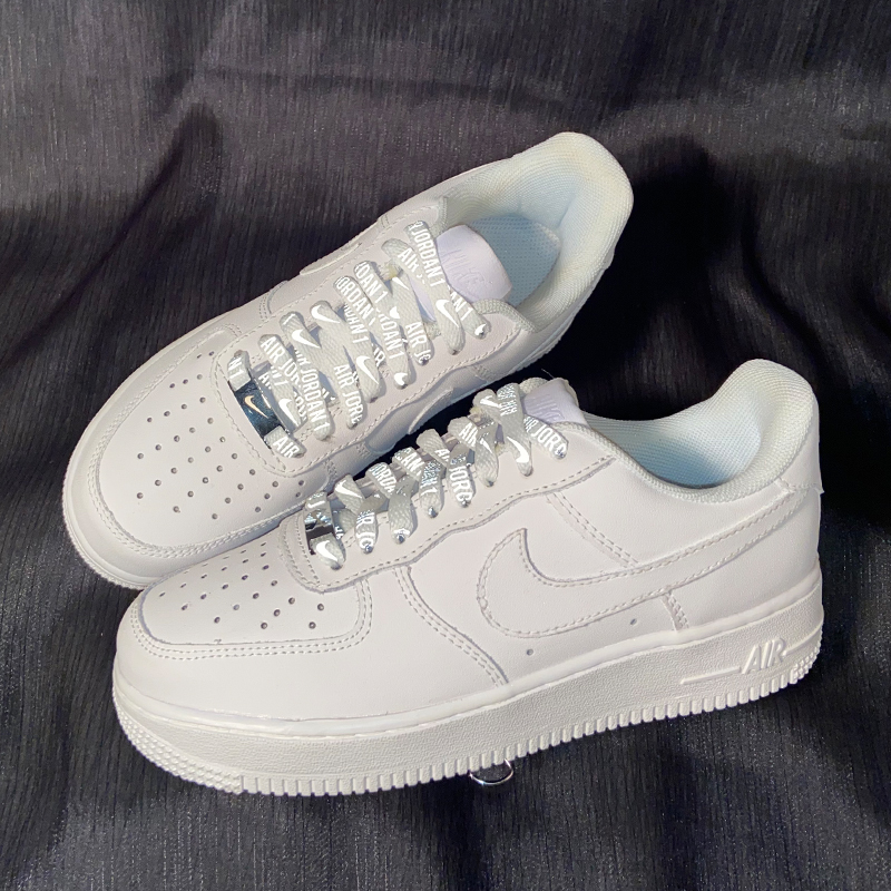 空军一号af13m反光鞋带绳子 扁平百搭ins潮 白色j1银白反光鞋带140cm