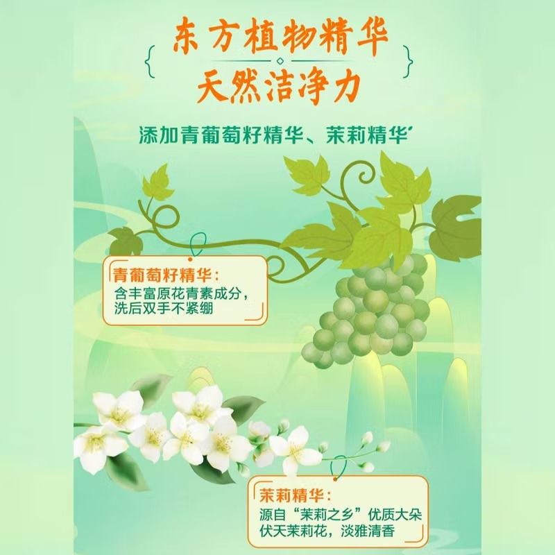 立白精品天然洗洁精(青提茉莉)1千克高清大图