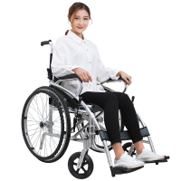 迈德斯特(MAIDESITE)轮椅SDLY-114 老年残疾人折叠轻便代步车 铝合金手动助行车 大轮稳固 带手刹 防后滑