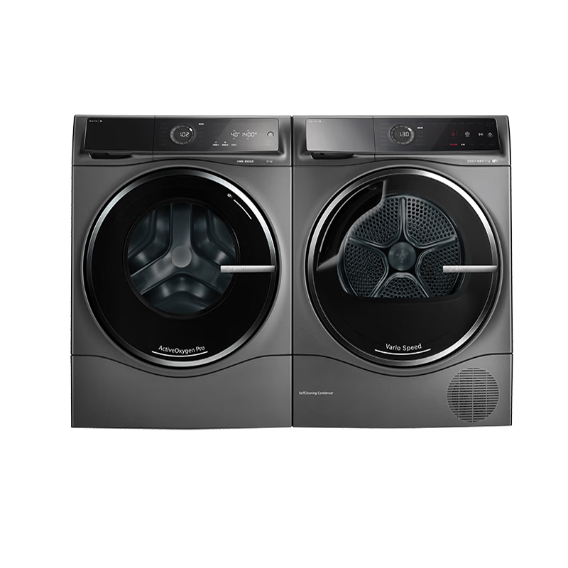 博世(BOSCH)WQC355D10W+WGC554C10W 6系净御系列 10KG活氧洗烘套装空气洗洗衣机烘干机高清大图