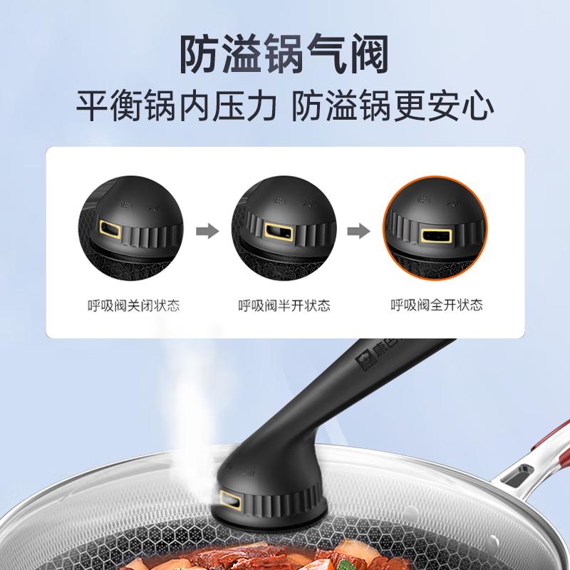 康巴赫(KBH)第五代炒锅不粘锅抗菌不锈钢炒菜锅少油烟双面花纹蜂窝平底 30cm高清大图