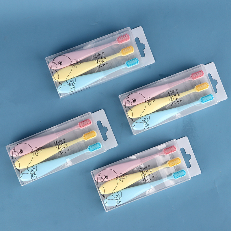 （48小时发货）【3支装】儿童牙刷3-4-5-6岁马卡龙细软毛宝宝彩色牙刷户外新款（主）