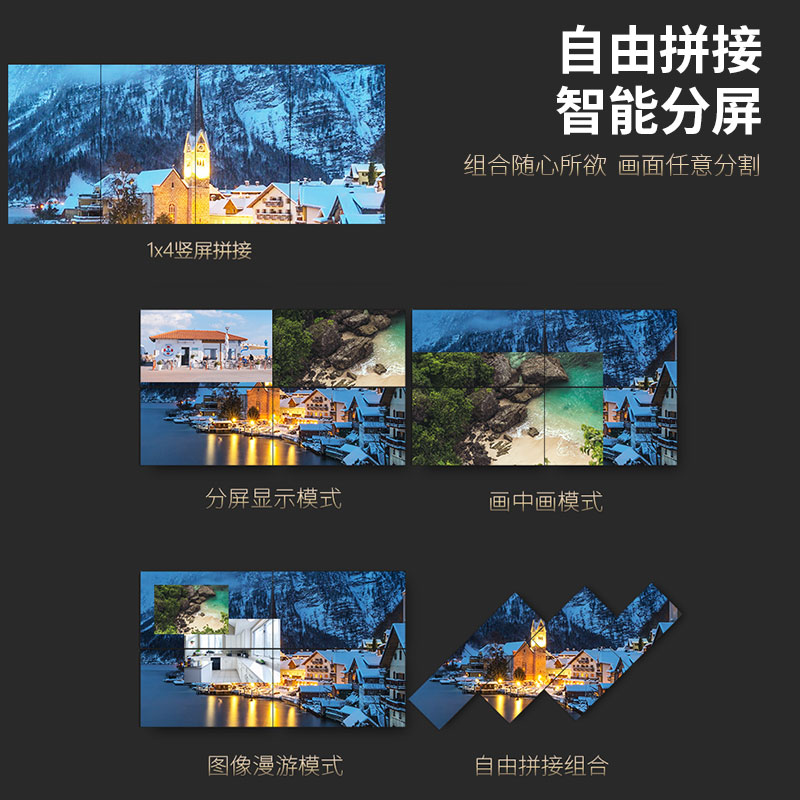 华脉(HUAMAI)外置多屏拼接控制处理器跨屏开窗漫游图像叠加切换矩阵服务主机 HDMI高清12进12出MD-4024高清大图
